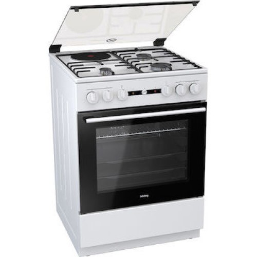 COOKER GAS  KK6A4WD (ΗΛ. ΦΟΥΡΝ & ΜΙΚΤΕΣ ΕΣΤΙΕΣ 3+1) ΛΕΥΚΗ 71Lt ΜΕ ΑΕΡΑ GRILL & ΥΔΡΟΛΥΣΗ 4ΕΤΗ ΕΓΓΥΗΣΗ